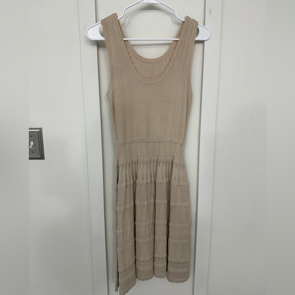 Elegant Khaki Sleeveless Knit Dress